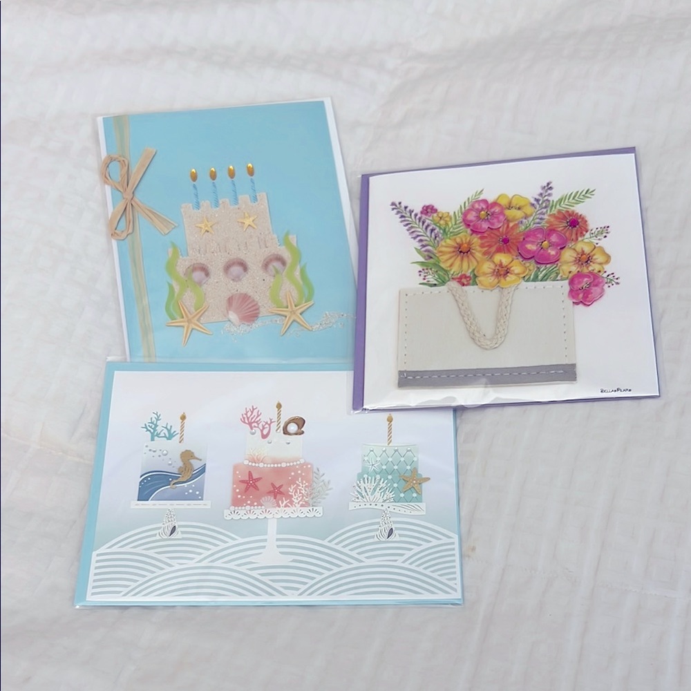 Three Beautiful Papyrus Birthday Cards - NWT